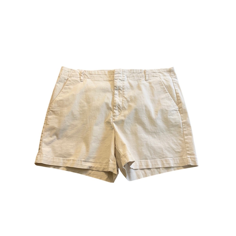 Banana Republic Authentic Chino Shorts Womens 16 Beige Off White Mid Rise Preppy